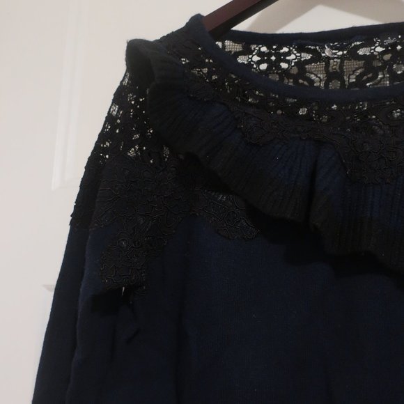 Anthropologie Mixed Media NAVY Pullover - Size Small - Picture 8 of 11